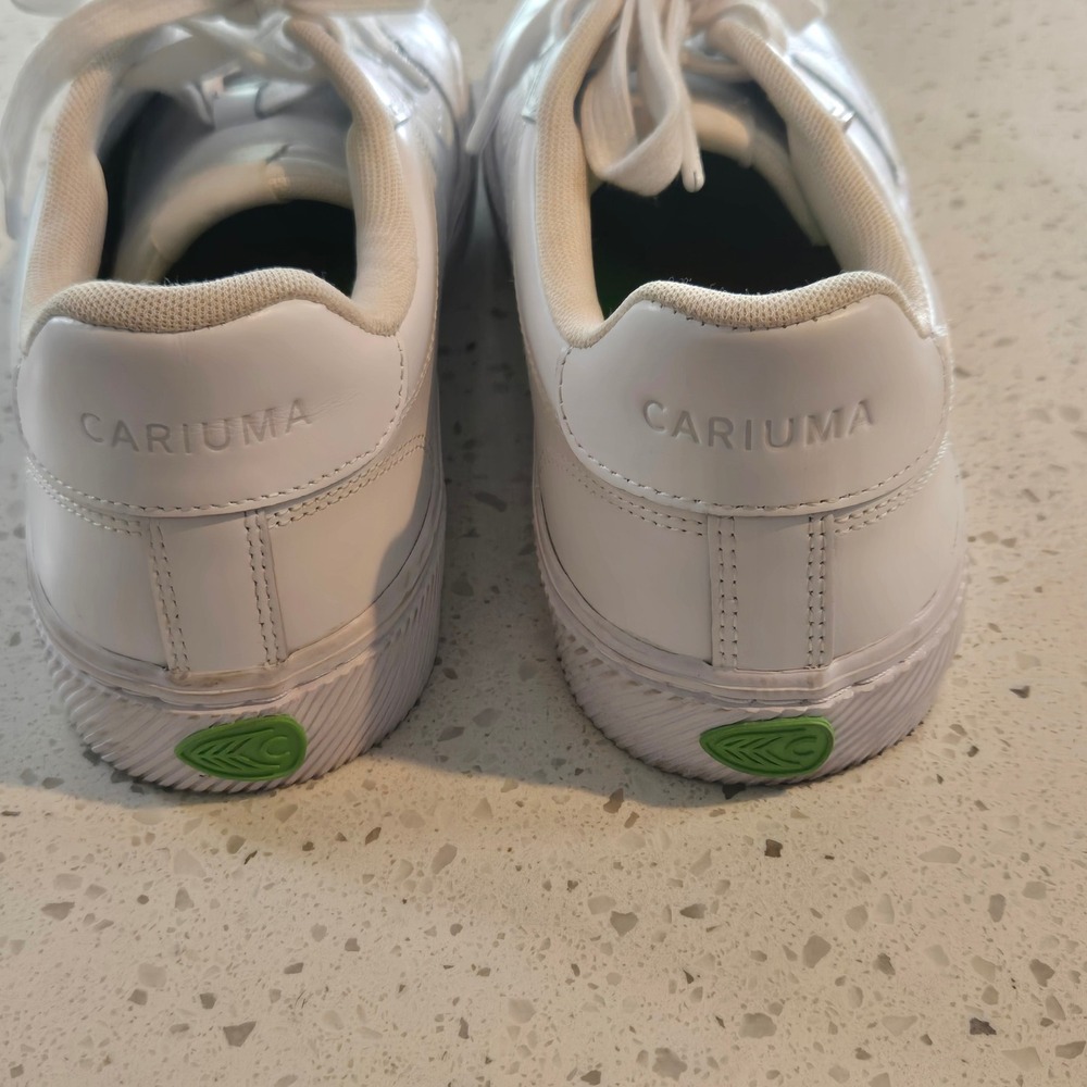 Cariuma Salvas Mens 9 White Leather Sneakers Low Top The Trade Desk SW-1023 - Picture 6 of 10